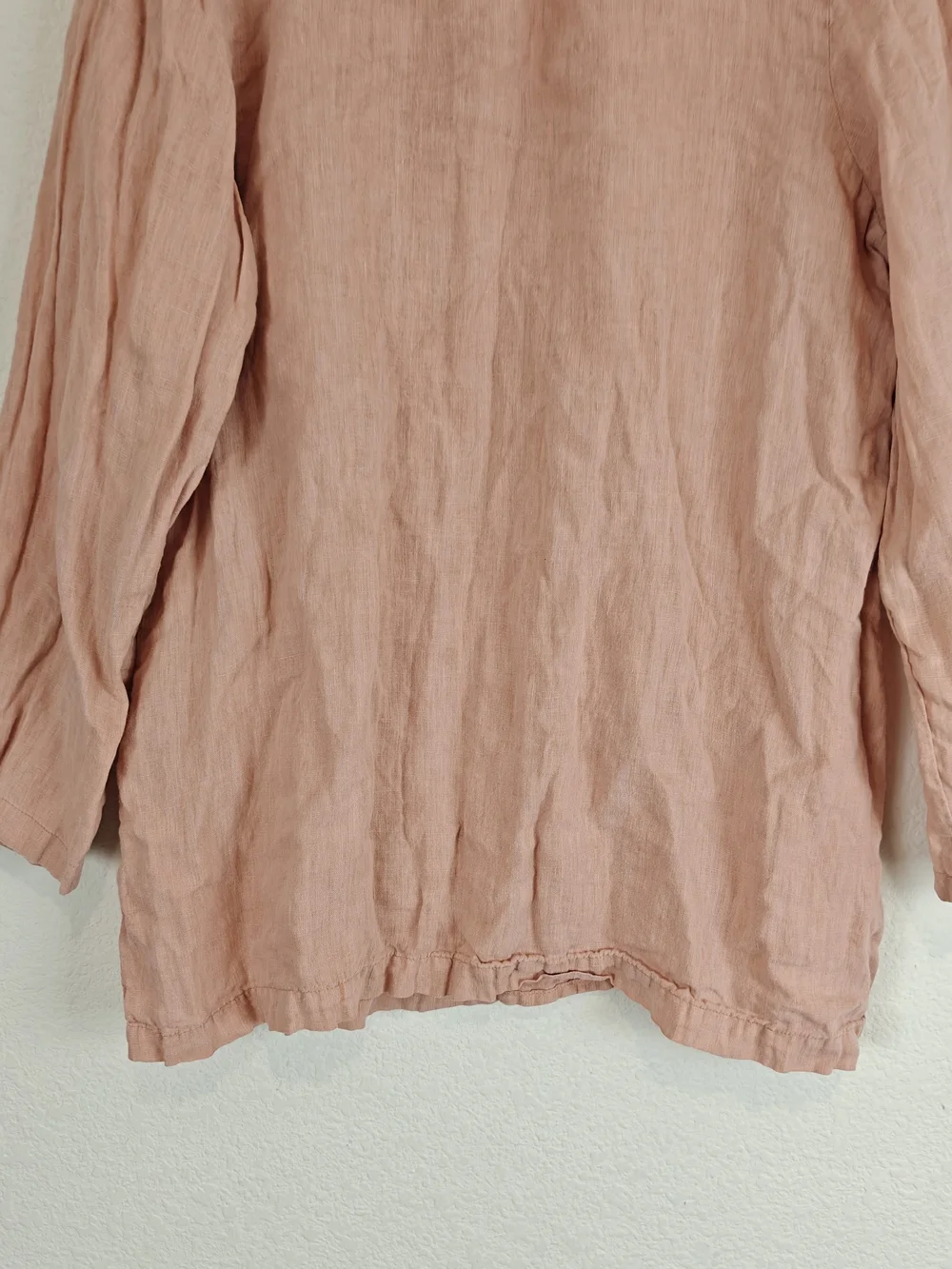 FLAX 100% Linen Pink Relaxed Fit Tunic Top | Coastal Cottagecore Boho Small - Picture 2 of 11